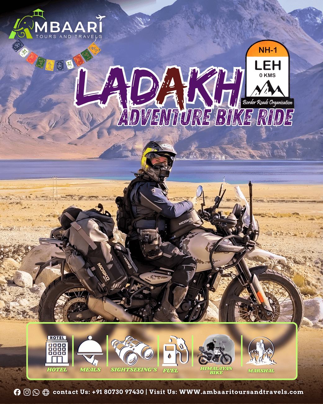 ADVENTURE LEH-LADAKH BIKE RIDE TRIP 5N/6D (Excluding Flight)
