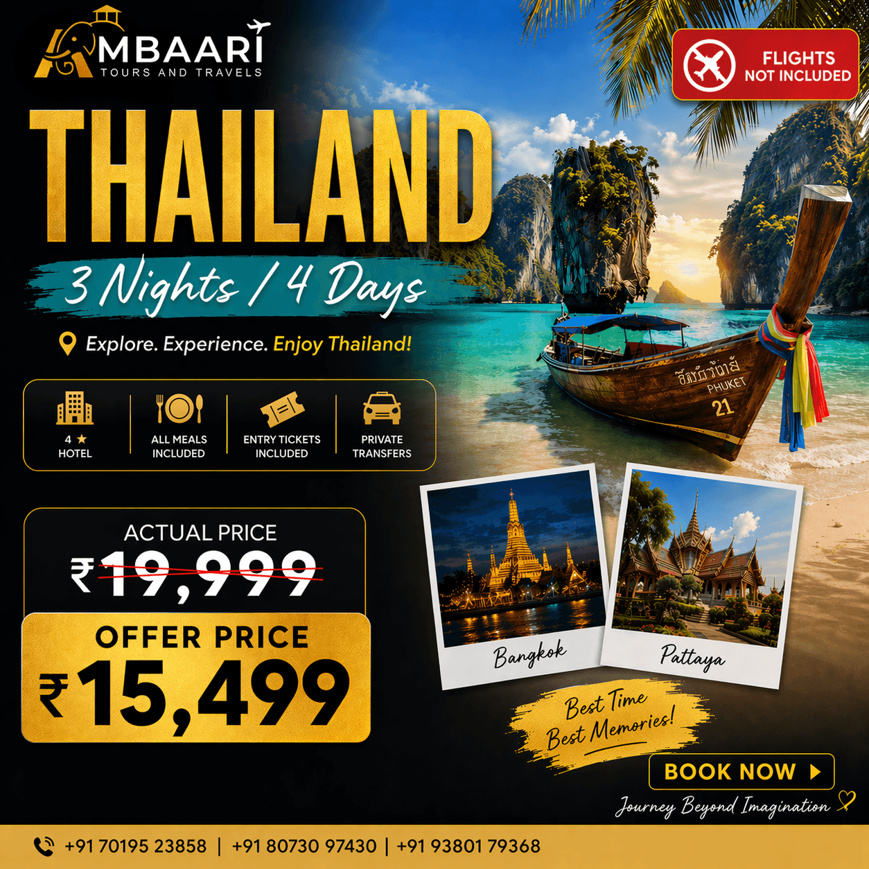 Budget Thailand 3N/4D Without Flight Package